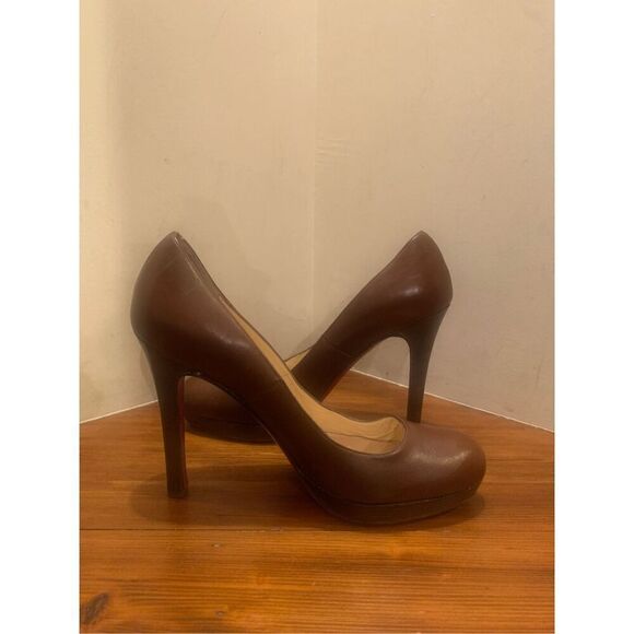 Christian Louboutin Brown “Bruges” Leather Pumps Round Toe Platform Size 40.5 - Picture 6 of 10